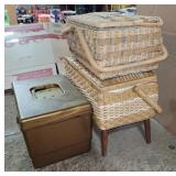 Sewing baskets (3) and sewing supplies