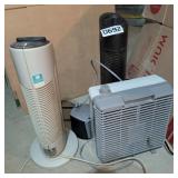Air purifiers, fan and Timex clock radio