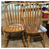 (2) wooden dining chairs