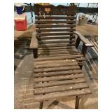 Wooden lawn chair and table