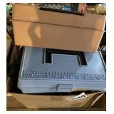 Tackle boxes, bilge pump, fish stringer net, more