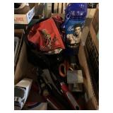 Ohio state bag, Elvis cup, and kitchen utensils