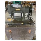 White rotary sewing machine and attachments