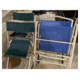 Folding chairs and step stool
