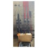 Skis, ski boots and poles
