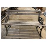 Small wood and metal bench