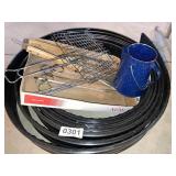 Lawn edging , grill tools, coffee pot