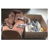 Duffle bag and kitchen utensils