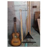 Rake, yard sticks, Morena guitar and more