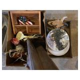 Smuckers collector plates, wall shelf, decor