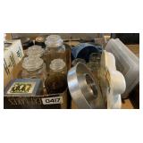 Glass Canister set, baking tins, cups and more