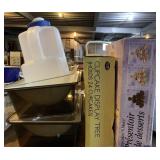 (2) Cupcake displays, water jug and food storage