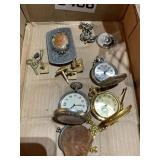 Pocket watches, belt buckle, cuff links and more