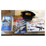 Gun books, NRA hat
