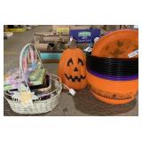 Halloween buckets, jack-o-lantern, Easter Items