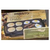 Presto griddle and Hamilton beach electric knife