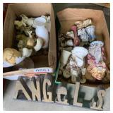 Porcelain figurines and angel decor