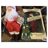 Santa figurine and Christmas doll