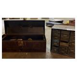 Tool box, safety glasses, nuts and bolts drawers