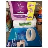 Toilet seat elevator, feminine products