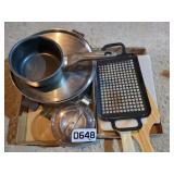Cutting board, Pans and more