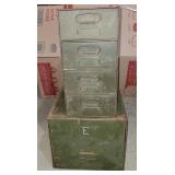 (2) metal drawer storage
