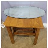 Wood  Side table & mirror