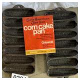 (2) Cast iron corn cake pans