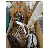 Baskets, wooden figurines, lights and more