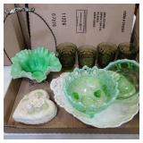 Brides basket, Opalescent bowls and more