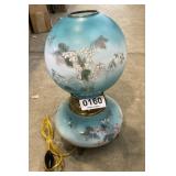Hand painted electric hurricane lamp