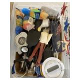 Tote of kitchen supplies