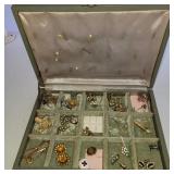 Vintage costume jewelry and jewelry box