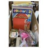 Craft paper, colored pencils, crayons, and more