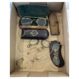 Vintage eyeglasses and cases