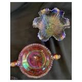 Hand painted Fenton bowl, carnival bowls