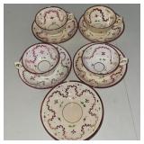 Lustre Pink Sutherland cups and saucers (as is)