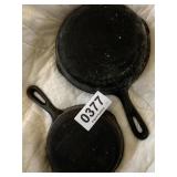 (2) cast iron skillets