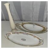 Lenox vase, Nippon dishes and Pickard Dish