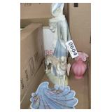 Opalescent dish, figurine (as is) and vase