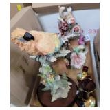 Parrot, hummingbird, finch figurines and more