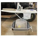 Ironing board, Rowenta iron, totes