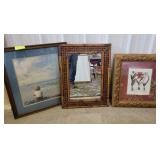 (2) pictures and mirror