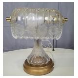 Flowered glass desk lamp