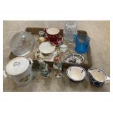 Cup and saucer, decorative glass pieces and more