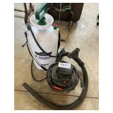 3 gal. sprayer, 1 gal. shop-vac