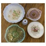 Calendar plate and Misc fancy glass