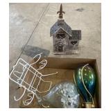 Church birdhouse glass decor