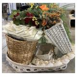 Baskets, shell mirror and more