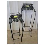 (2) metal plant stands